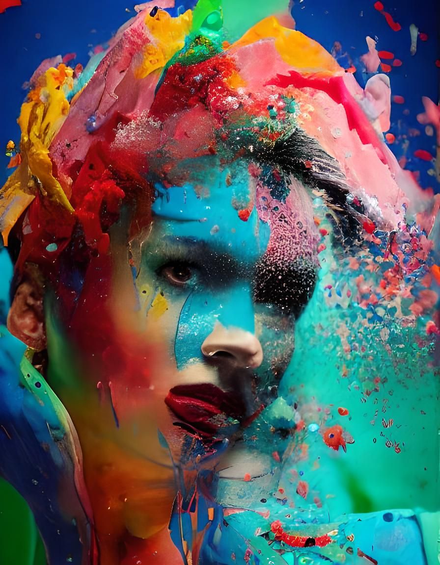 Cyberpunk Girl in Megacity Apartment at Sunset