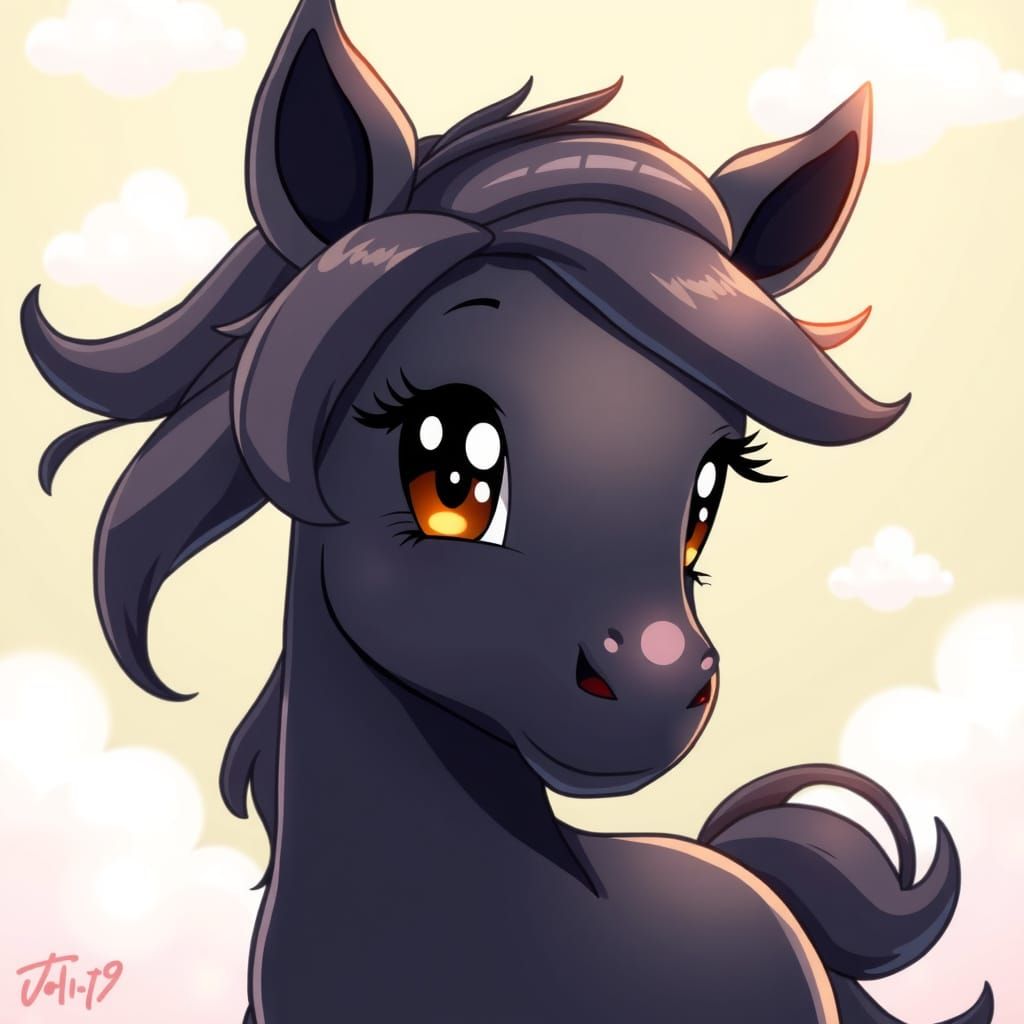 Magical Anime Pony Set in Dreamy Pastel Skies