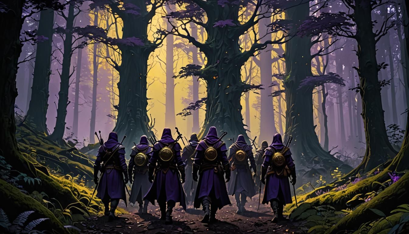 Fantasy Adventure Group Enters Dark Forest