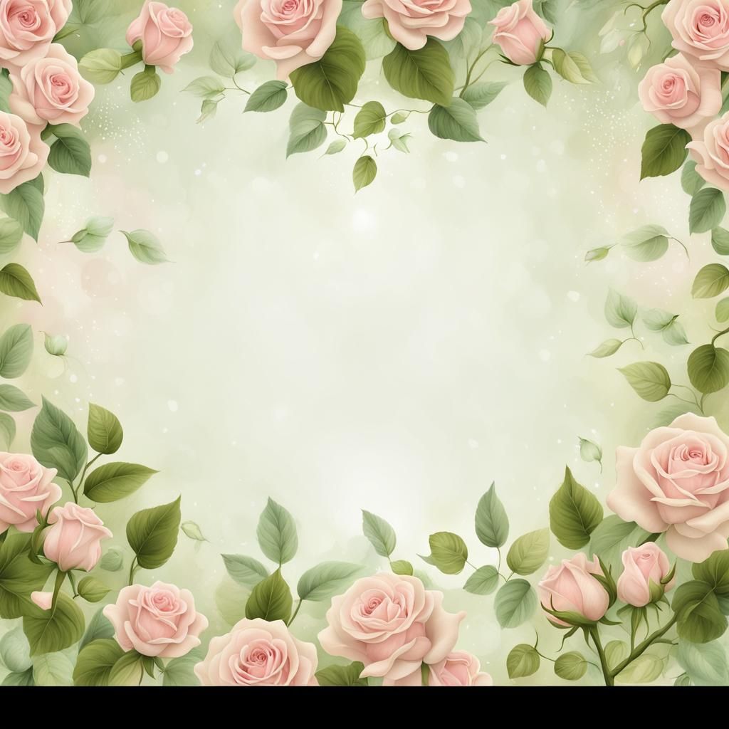 Realistic Pastel Pink Roses, Magical Love