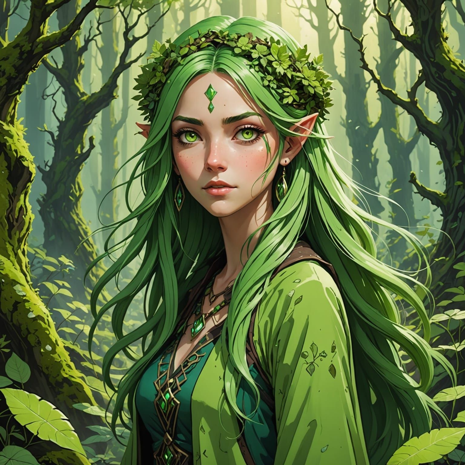 Anime Elementalist with Elemental Flowers