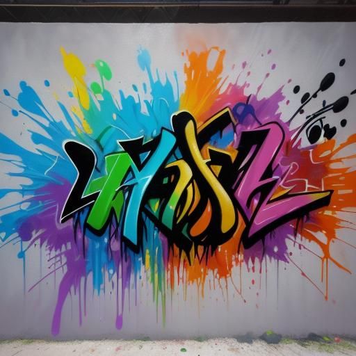 Colorful Graffiti Art with Splash and Street Elements