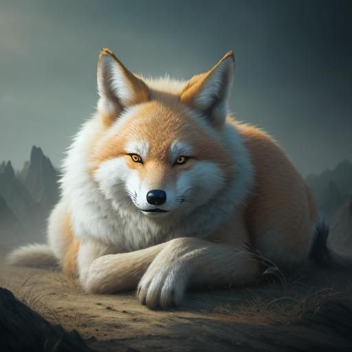 Detailed Kitsune Digital Matte Painting in 8K