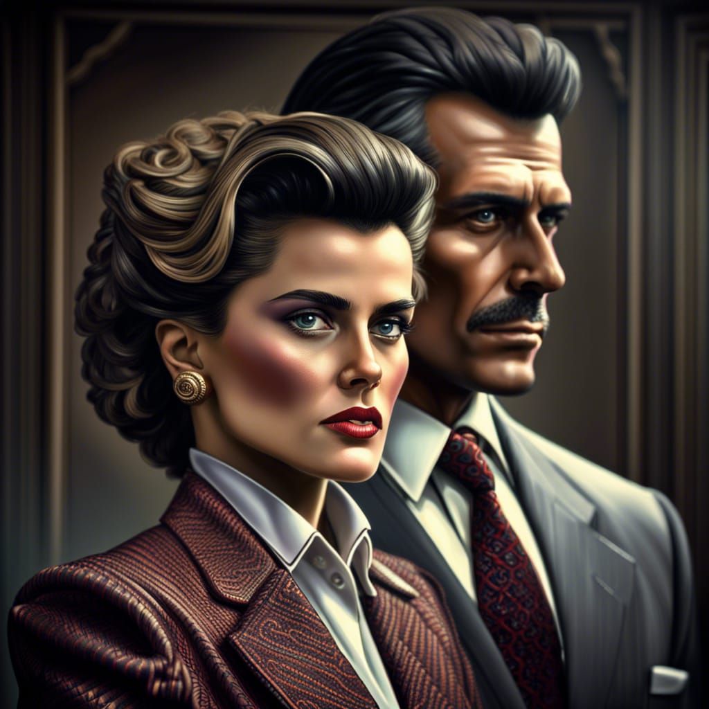 1980s Power Dressing with Yuppie Man, Hyperrealistic