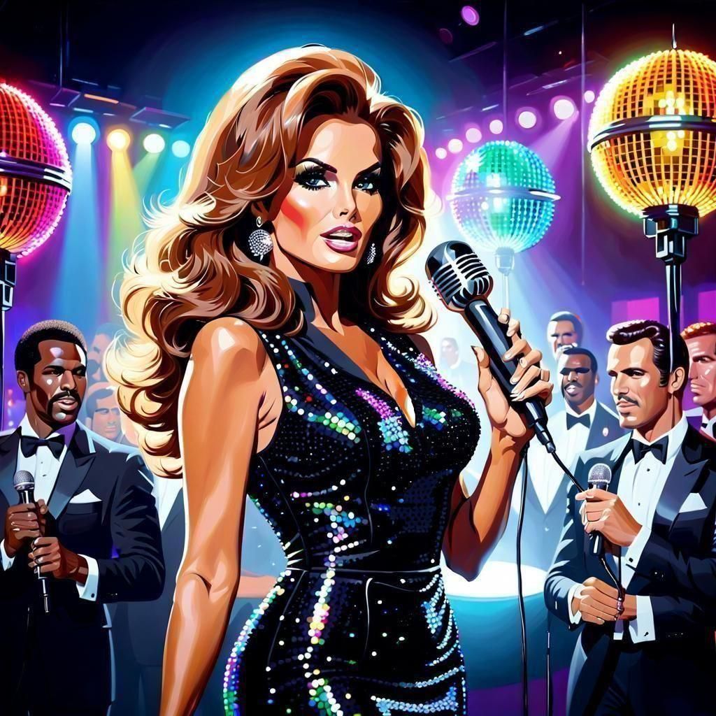 Singer in Black Dress: Impressionistic Oil Painting