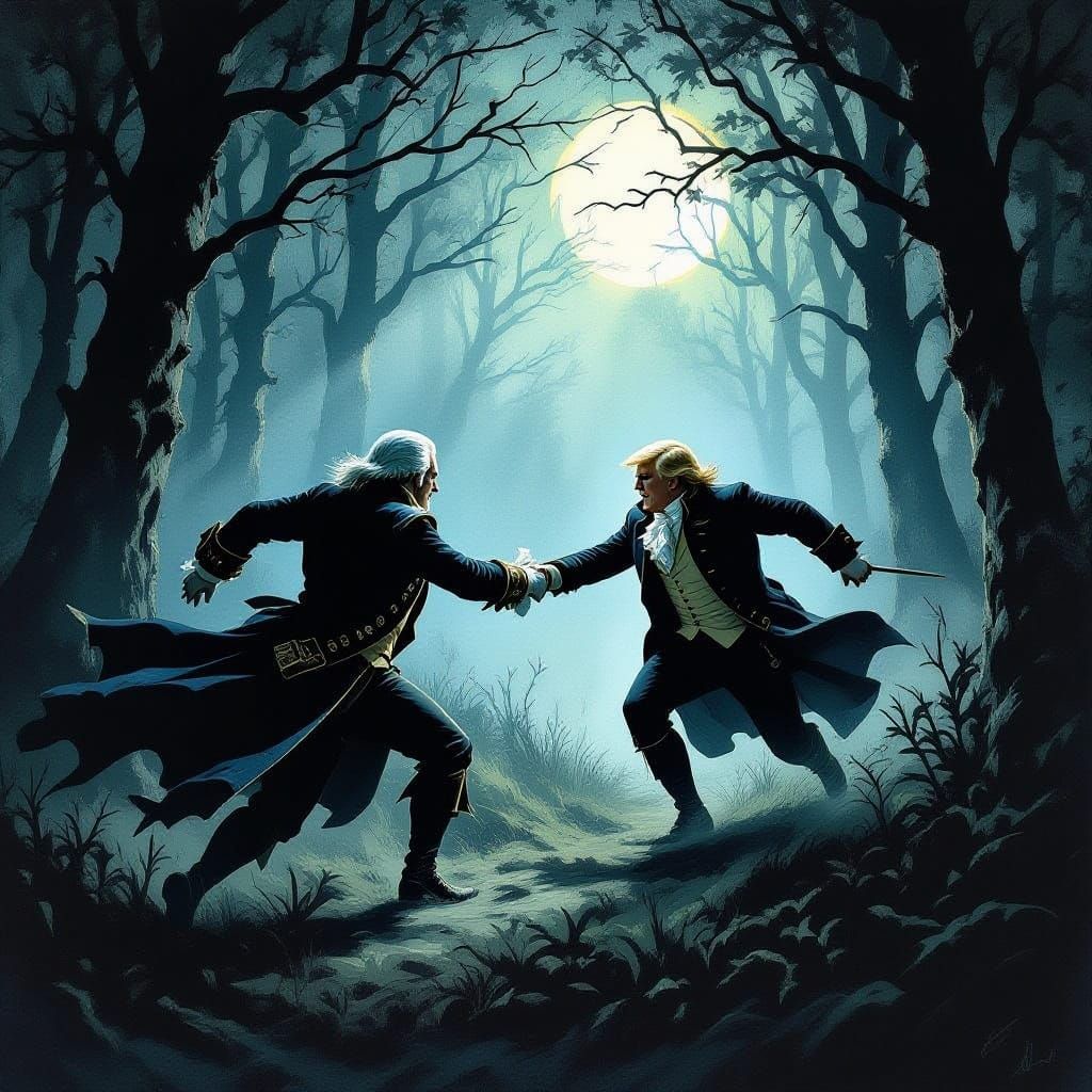 Historical Figures Chased Through Forest in Gothic Horror St...