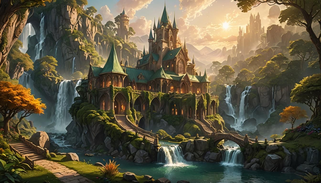 Elven House at Golden Hour in Valley