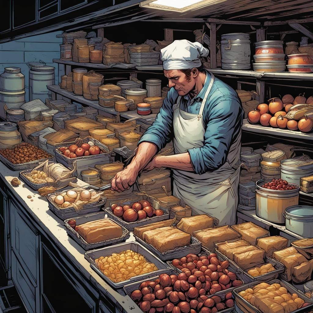 Food Ration in Comic Book Art Style