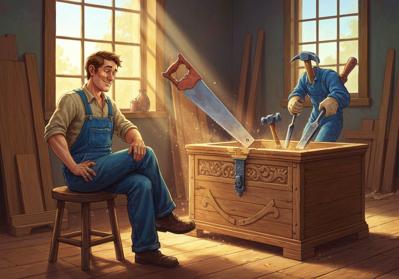 Enchanted Workshop: Magical Tools Crafting a Chest
