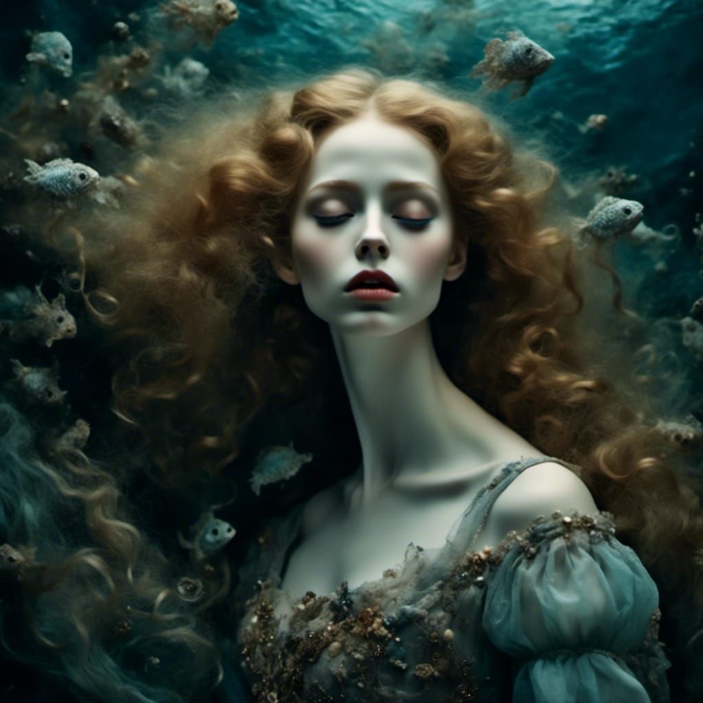 Annabelle Lee Lies Dead Beneath the Sea: Fantasy Art