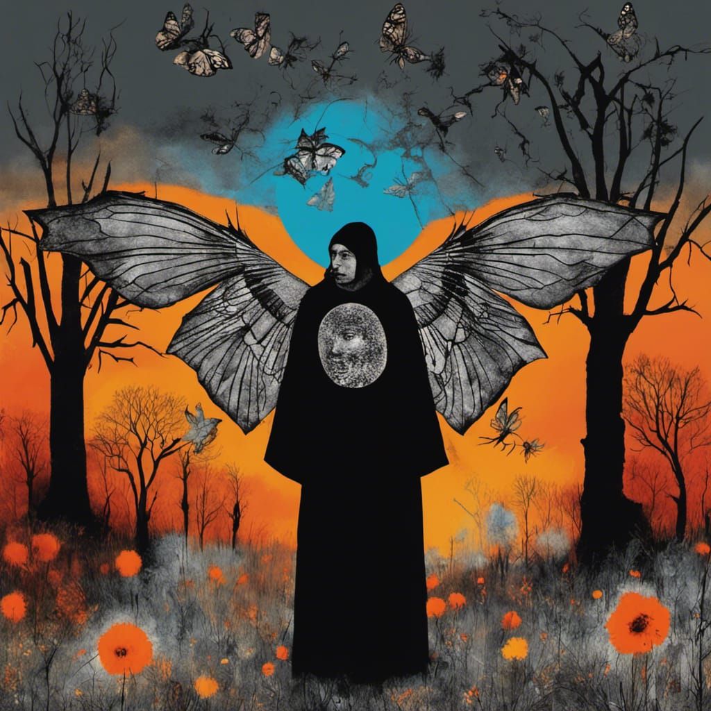 The Crow, Eric Draven  with crow wings in  flight, crow feather  Dreamscape, Tim Burton,Brian FroudThe Crow, Eric Draven...