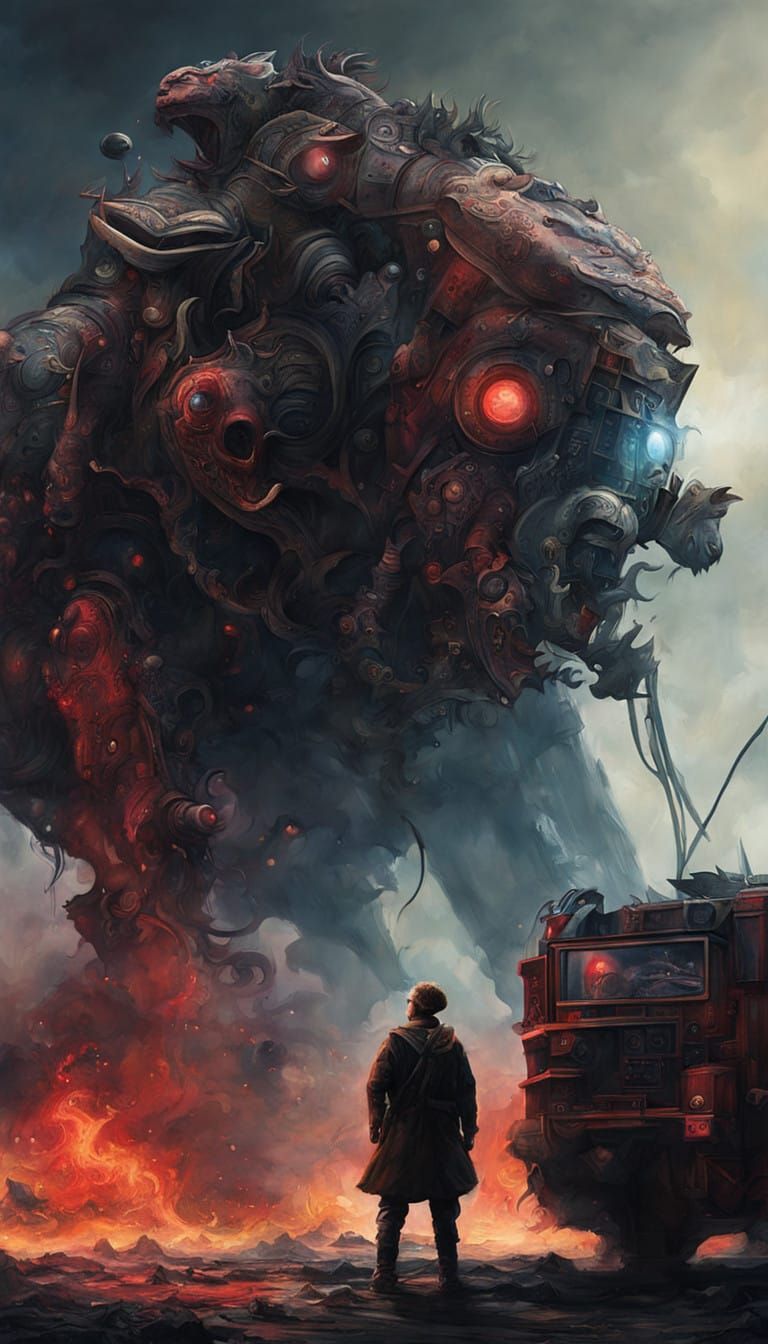 Sinister Shadow Monster Lurks in Midnight Darkness