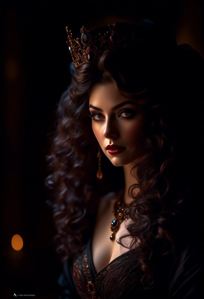 The Wicked Queen Portrait in Hyperdetailed Style