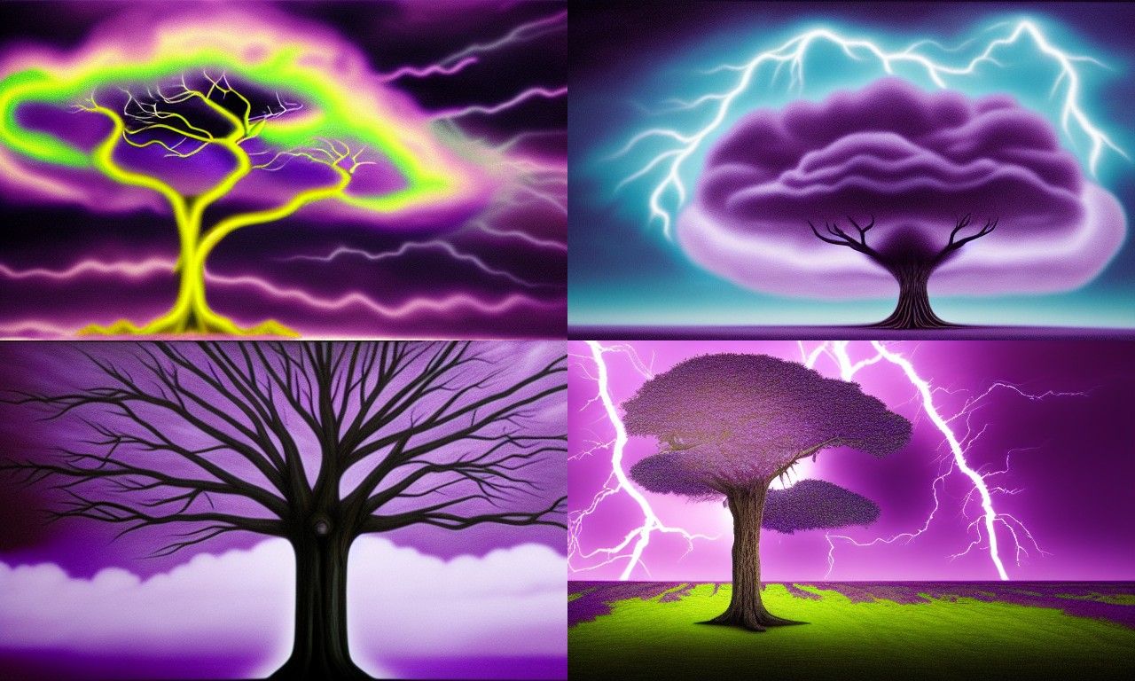 tree of life hidden from a purple lightning
