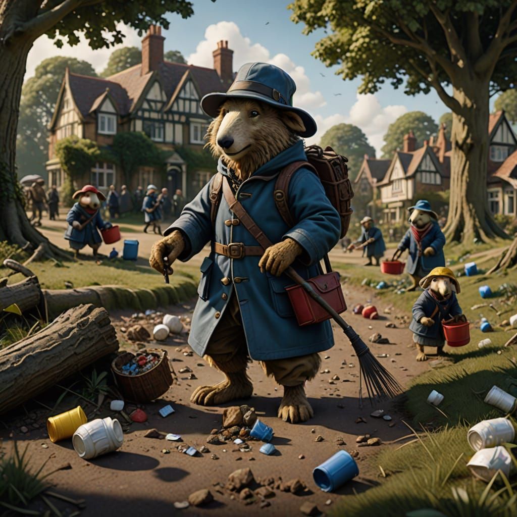 Wombles in Enchanted Wimbledon Common Landscape