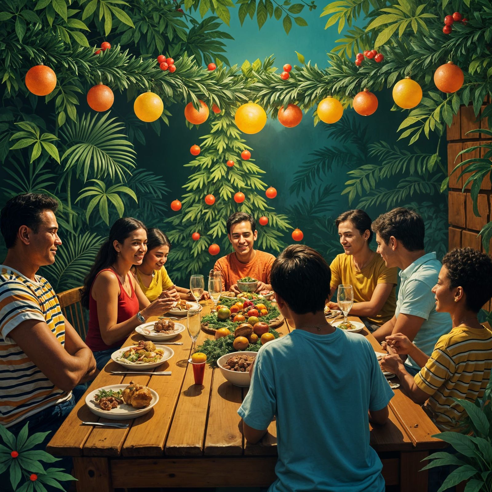 Joyful Brazilian Family Celebrates Christmas Traditions