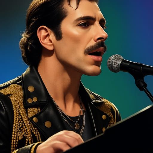 Freddie Mercury Live Aid Performance as Basil Gogos Painting