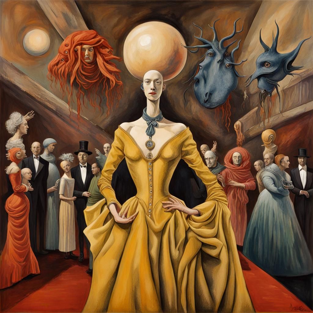 Surreal Fashion Victims at the Oscars in Watercolor