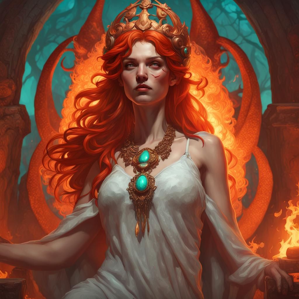 Lilith in Hell: Art Nouveau Concept Art