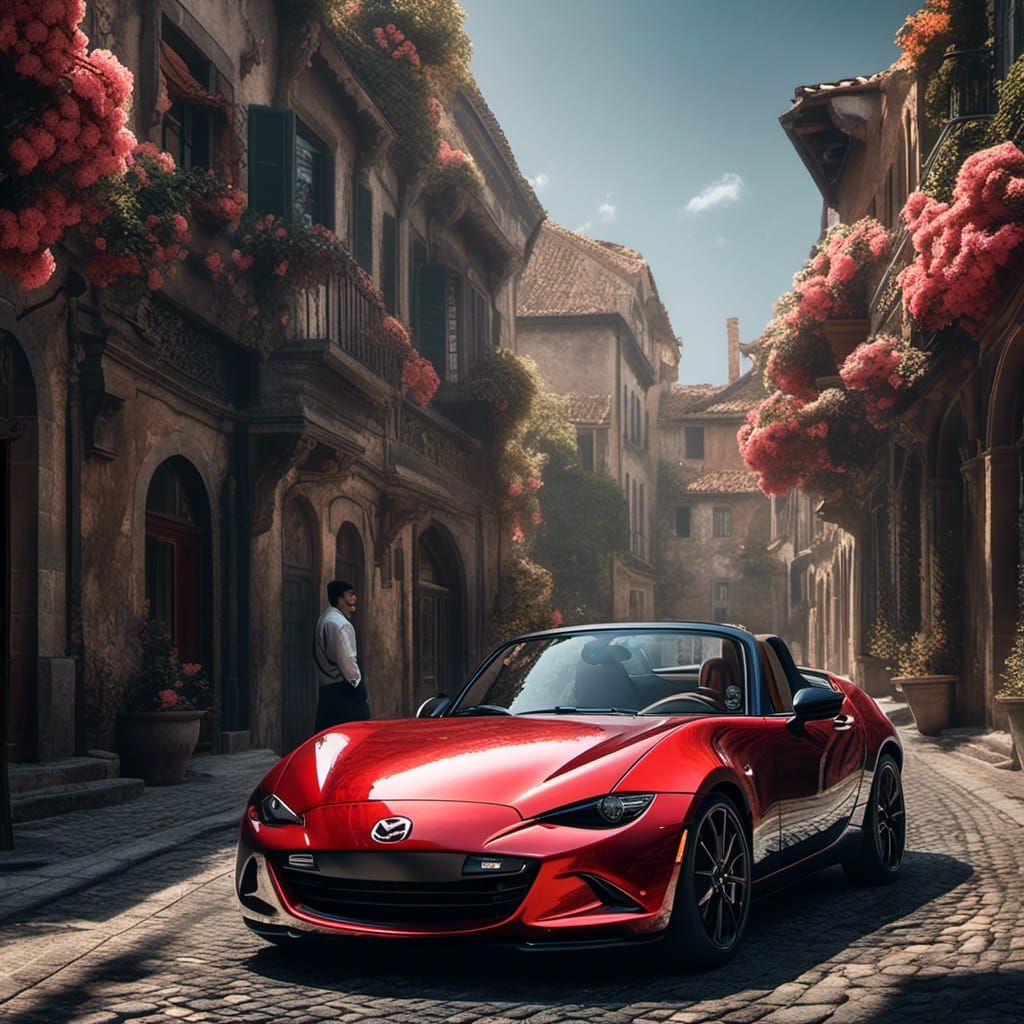 Midnight Black Mazda Miata at Golden Hour