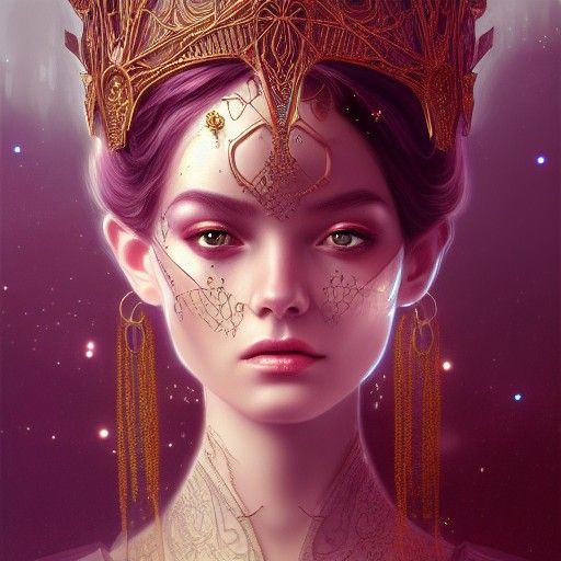 Ethereal Sci-Fi Princess Portrait in Digital Art Style