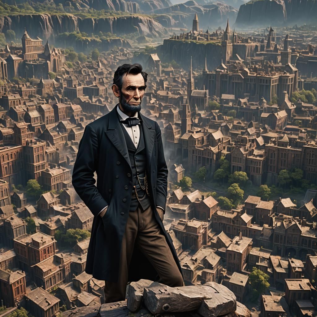 Detailed Matte Painting of Abraham Lincoln in 8K