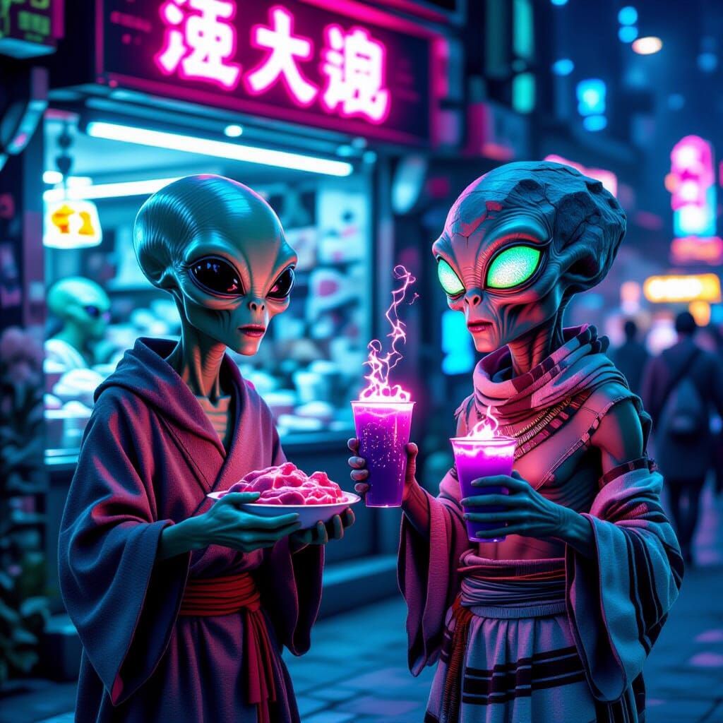 Surreal Alien Merchants on a Sci-Fi Planet
