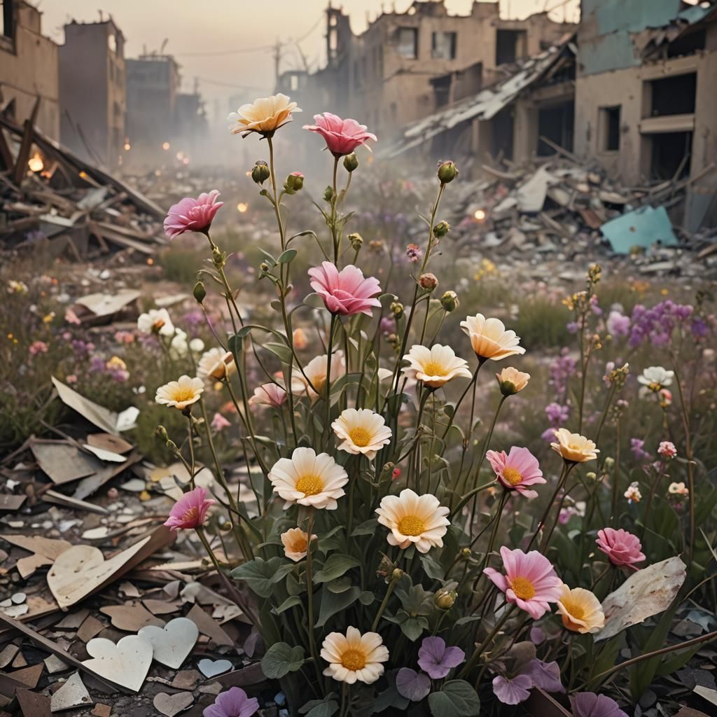 Apocalypse with Flowers and Hearts: Fine Art Photography