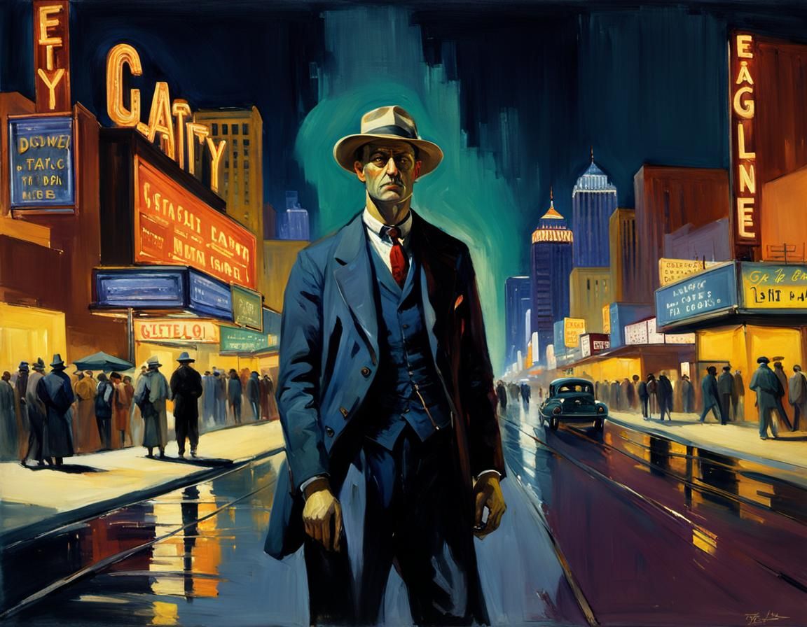 Las Vegas Backstreets Portrait in Ashcan School Style