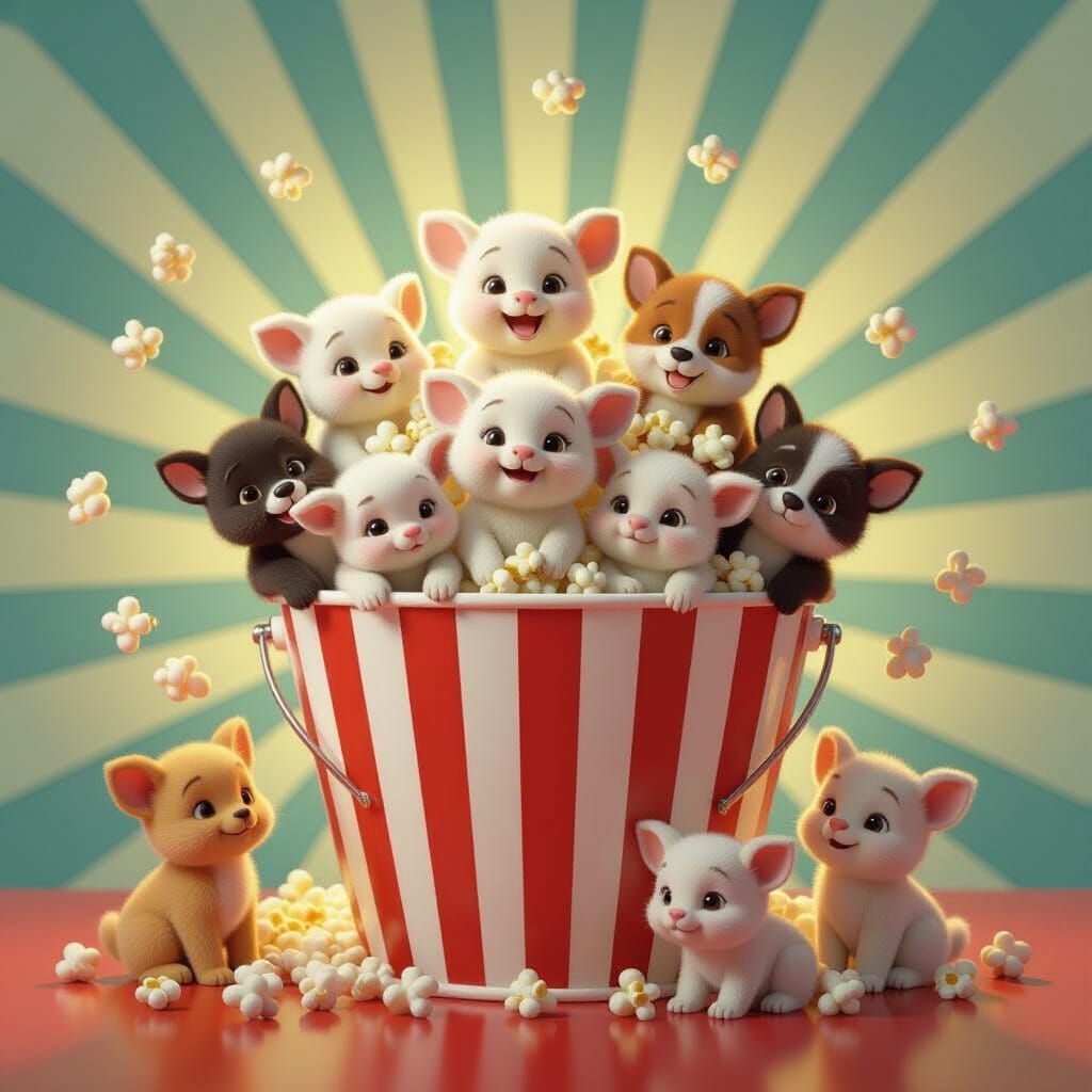 Baby Animals Overflowing: 3D Digital Art