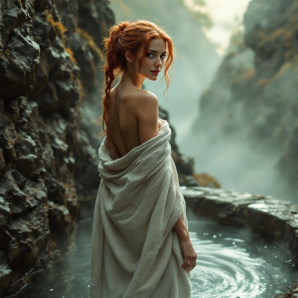 Redhead Emerges from Highland Steam Bath