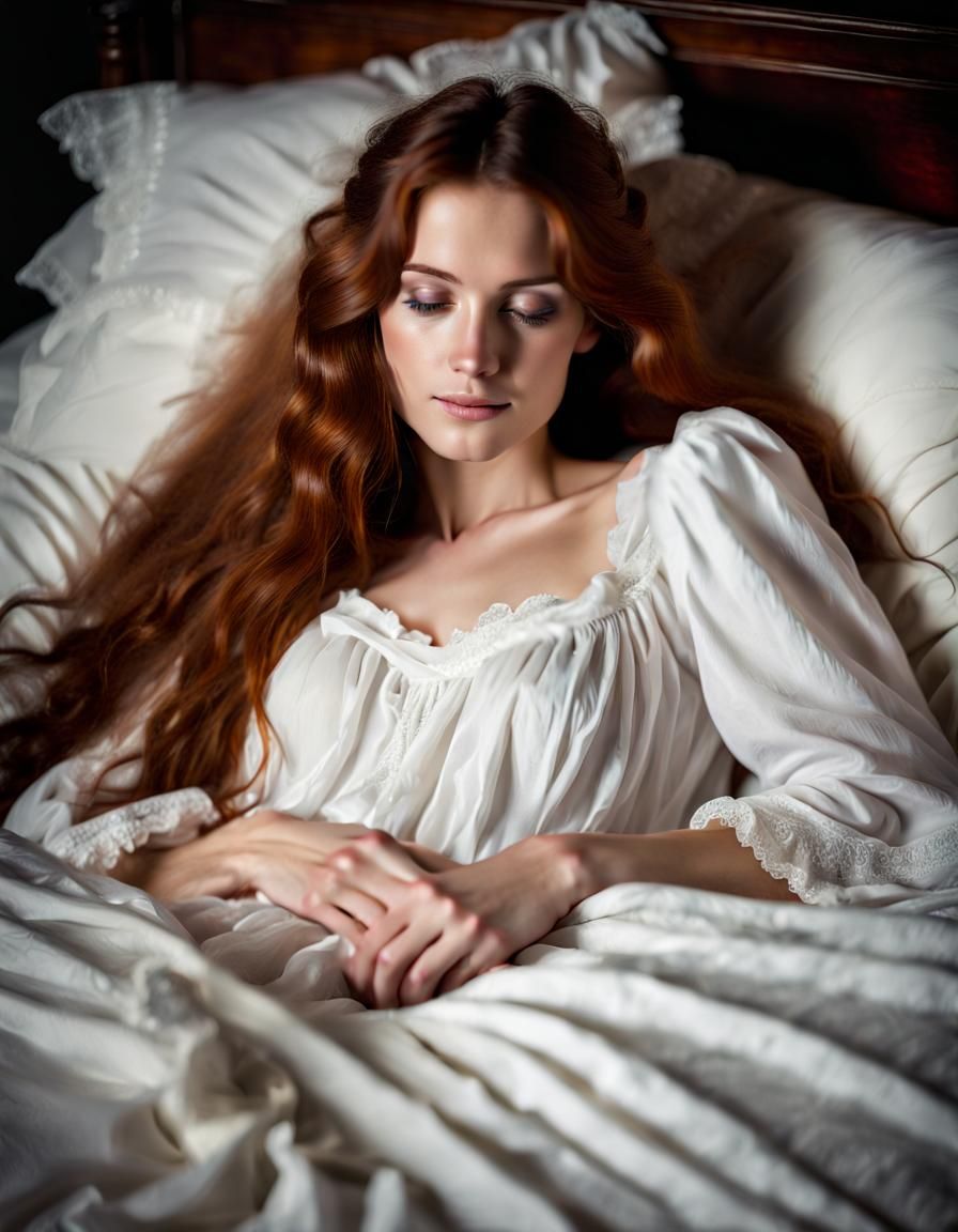 Victorian Woman Sleeping Portrait