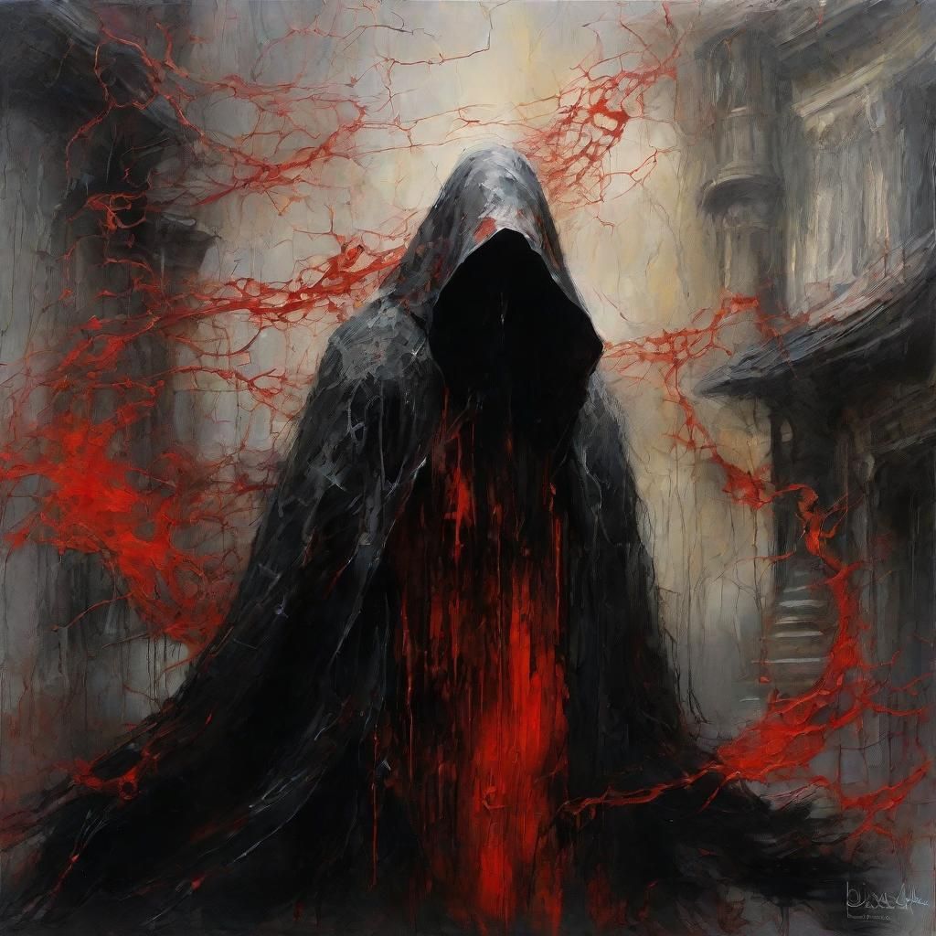 Dark Hooded Figure Without a Face