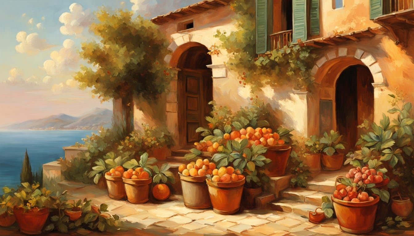 Rococo Masterpiece of Mediterranean Fruit Stand