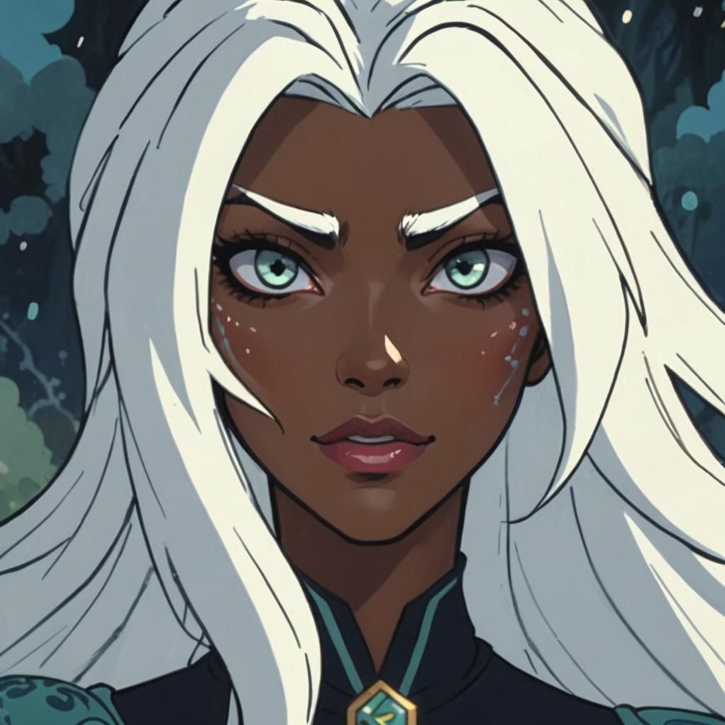 Fantasy Woman in Gouache Style Candyland Landscape