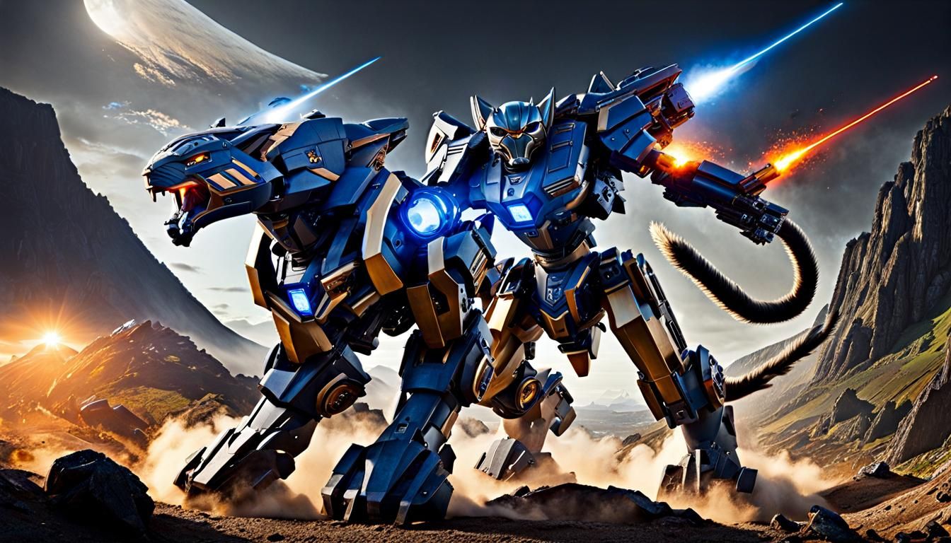 Cybernetic Displacer Beast Prowling Dark City Streets