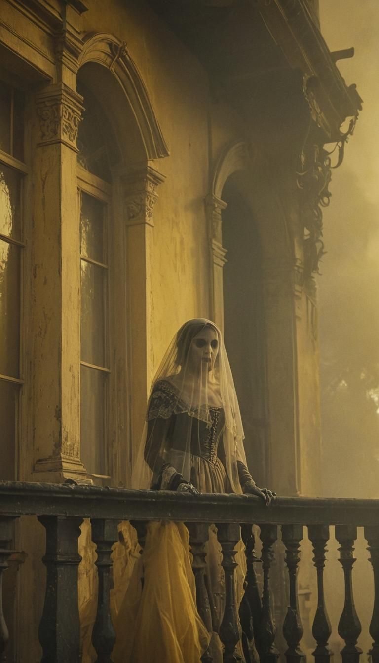 Ethereal Victorian Ghost in Golden Light