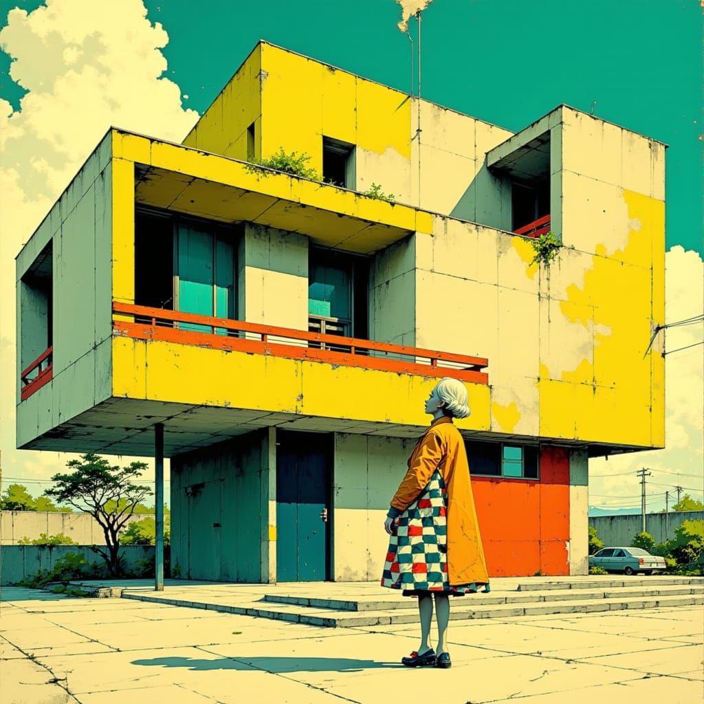 Bauhaus-Inspired Shoebox Dwelling in Retro-Futuristic Style