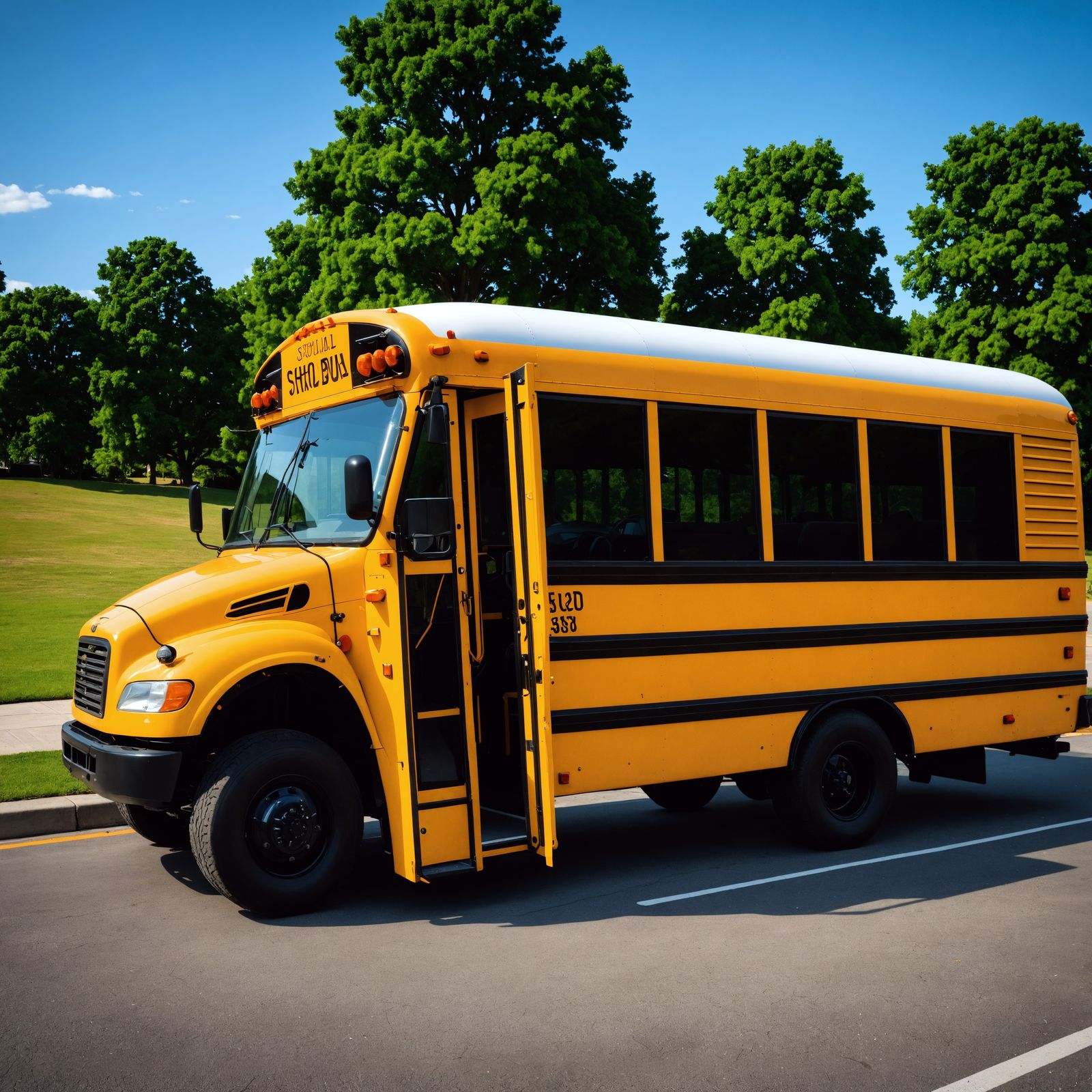 Hyperrealistic Short School Bus for Special Needs Students