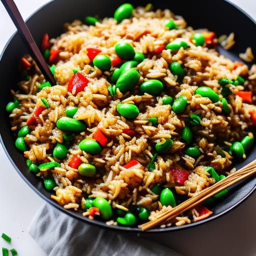 Fried Rice in Wok with Cinematic Lighting