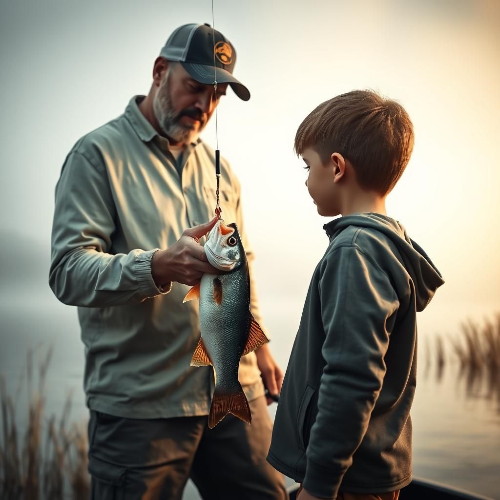 Fisherman's Success, Boy's Disappointment in Hyperrealism