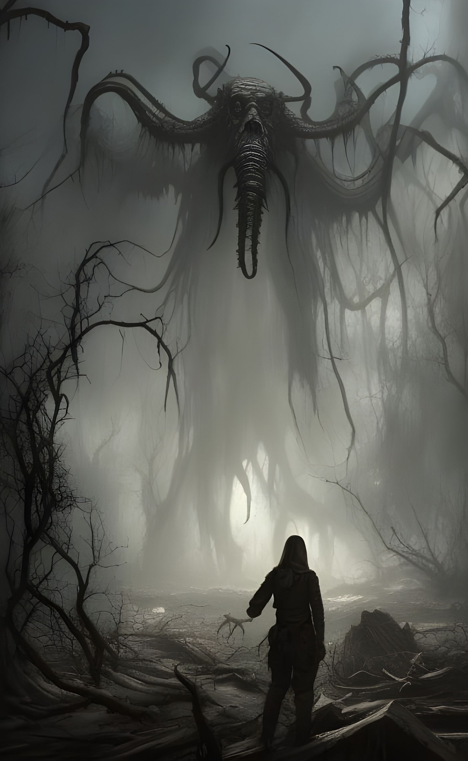 Cthulhu's Post-Apocalyptic World: A Dark Digital Art