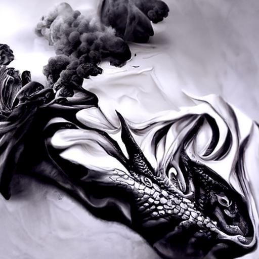 Hyperdetailed Charcoal Drawing of a Dragon's Fire