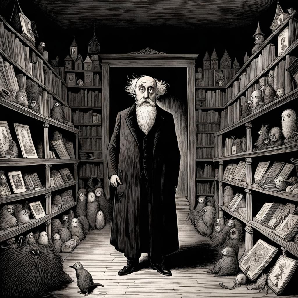 Gothic Collector Surrounded by Chaotic Collection