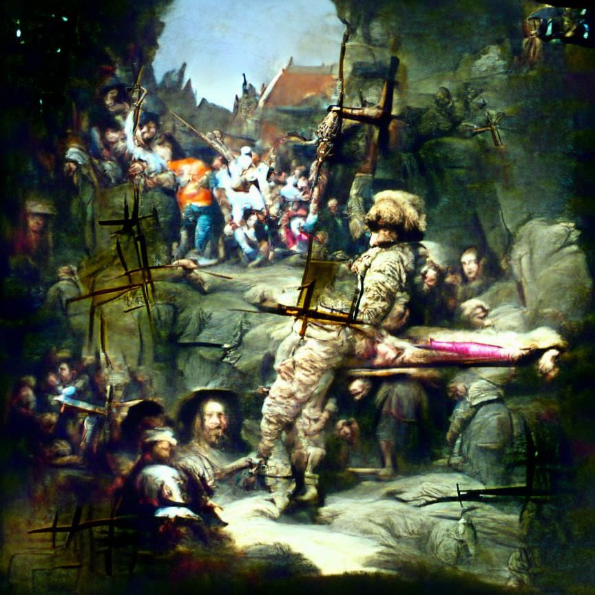 Christ Crucifixion in Baroque Style