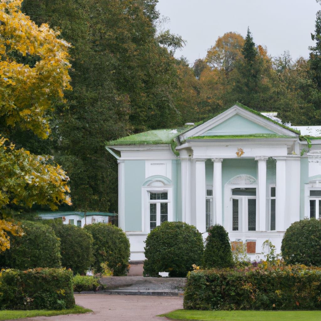 Romantic Era Couple Strolling in Summer Garden