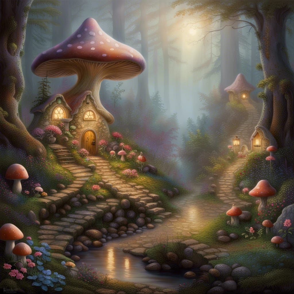 Magical Fairy Village in Mushroom Wood