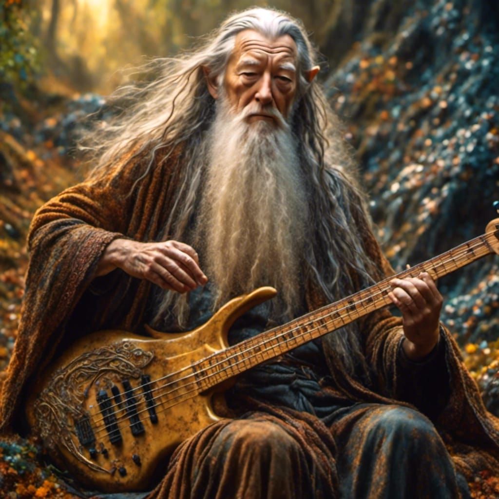 Gandalf Shreds on Bass Guitar