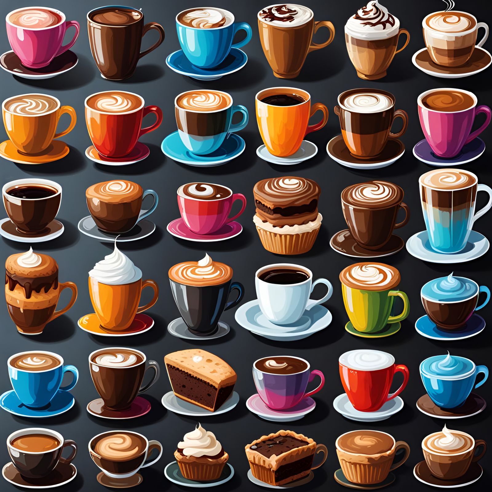 Coffee and Cake Icon Graffiti Art