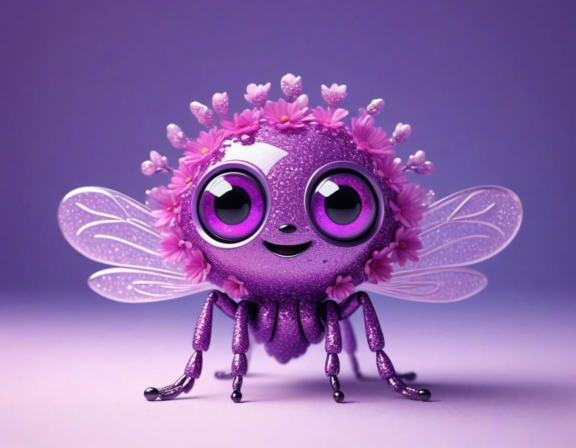 Glossy Magenta Creature: a Surreal Floral Design